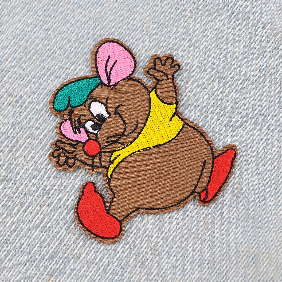 Cartoon Mouse Patches For Clothing Cute Animal Patches Appliques Iron on Badges Clothes Stickers DIY Sewing Embroideriy Stripes