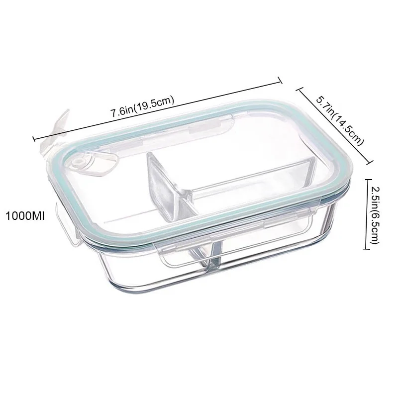 BOZZH Glass Bento Lunch Box Microwavable Bento Box With Thermal Bag Food Container StorageFood Bento BoxTupper Cristal Meal Prep