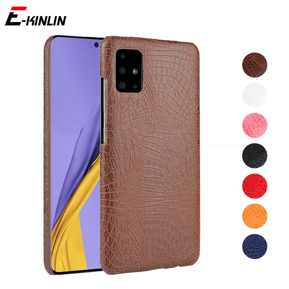 Crocodile Leather Hard Phone Case For Samsung Galaxy M01 Core M01s M02 M12 M21 M30s M31 M31s M51 M62 Plastic Back Cover