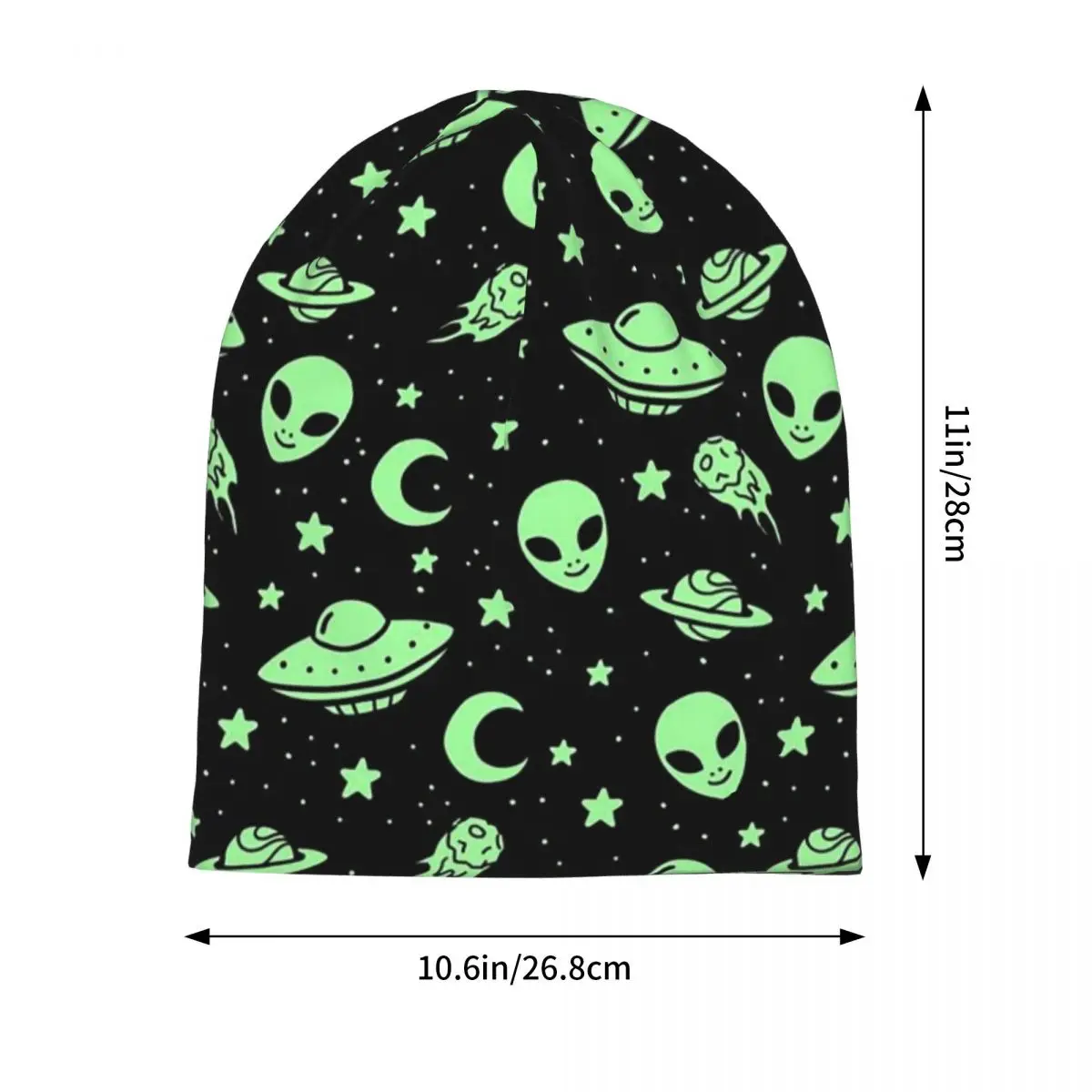 Aliens Space UFO Unisex Adult Beanies Caps Knitting Bonnet Hat Warm Hip Hop Autumn Winter Outdoor Skullies Hats