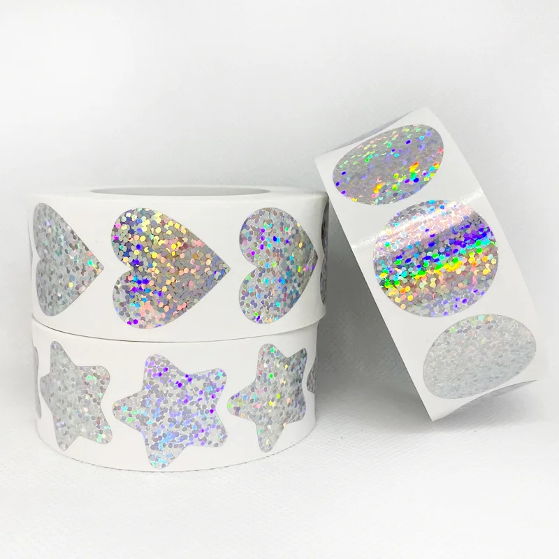 100-500PCS Thank You Stickers Rolling Merci Stickers for Business Packaging Home Made Love Heart Shaped Sticker