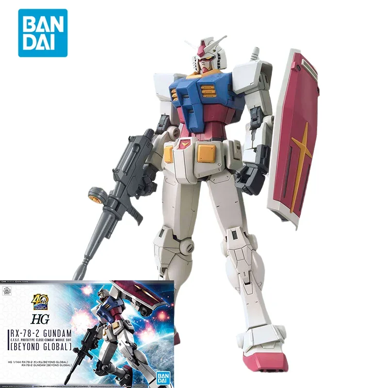 

Bandai Original GUNDAM Anime Model HG 1/144 RX-78-2 GUNDAM BEYOND GLOBAL Action Figure Assembly Model Toys Gifts for Kids