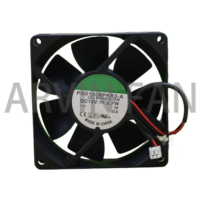 Ventilador de refrigeração do servidor de 2 fios, PSD1208PKB3-A, 12V, 2.7W, 80x80x20mm