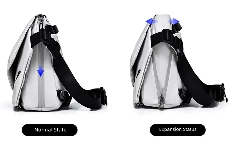 Große Umhängetasche mit viel Stauraum, wasserdichte Messenger-Tasche, mit Magnetverschluss, Handtasche für Laptops, ideal für Studenten und Männer. – Detail 4