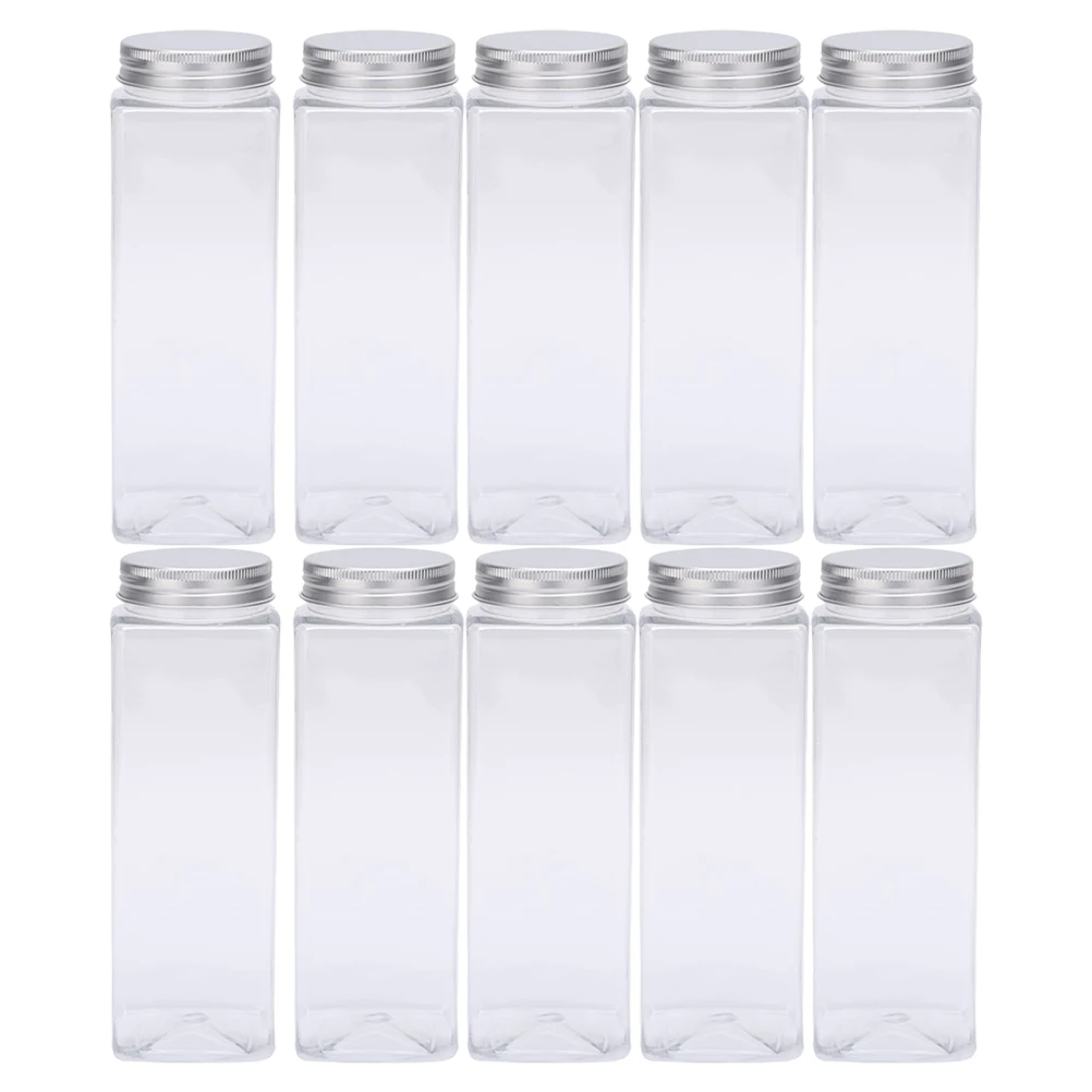 

10 Pcs Food Storage Bottle Grade PET Plastic Juice Water Storage Containers Juice Empty Bottles Travel Size