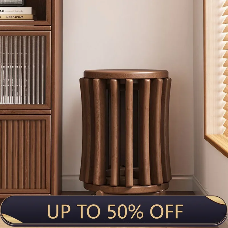 Solid Wood Stool Creative Stackable Combination Footstool Home Living Room Leisure Bench Storage Round Stools Porch Shoe Benches