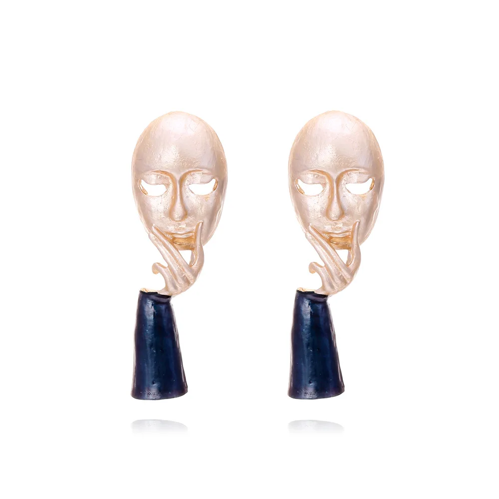Niche Design Abstract Face Earrings Personality Creative Thin Painting Character Face Mask Earrings Earrings Women