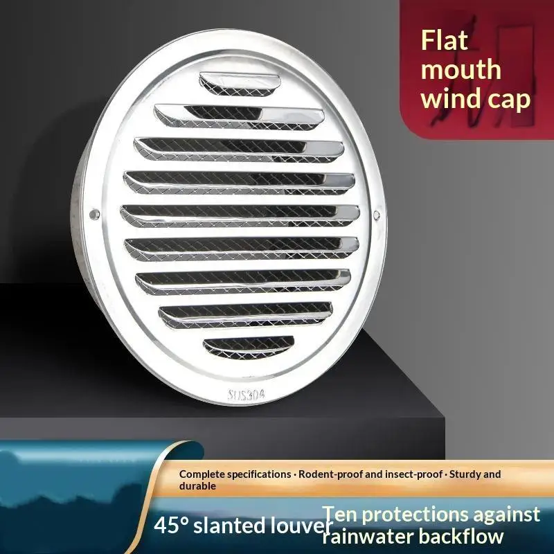 201 Stainless Steel Air Vent Grille 75-200mm Insect Proof Durable Vent Cover for Exterior Wall Home Ventilation Upgrade