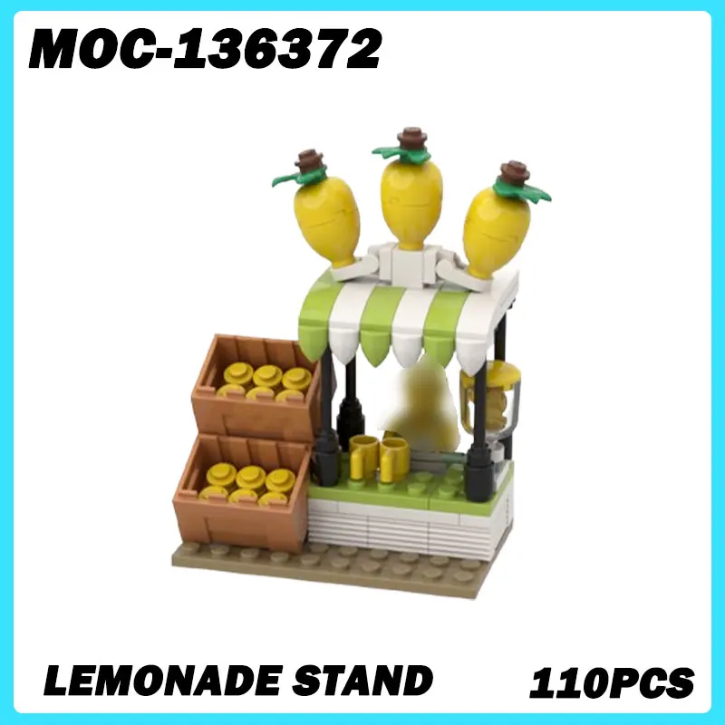 MOC-136372 Micro Architecture Lemonade Stand Building Blocks, DIY Model Assemble Bricks Puzzle Toys Brick Birthday Gifts 110PCS