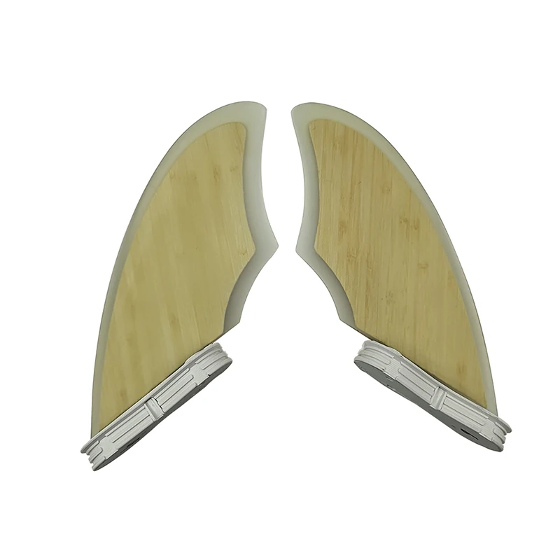 Surf Fins Quillas Twin Fin FCS 2 for Surfboard Double Tabs 2 Fin Keel Fin Bamboo Material Twin Fin Set Two Side Fin