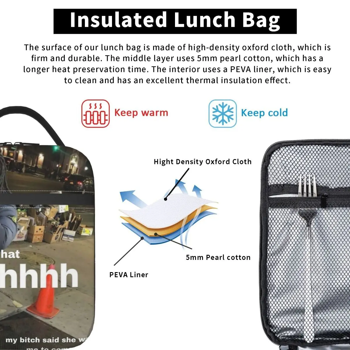 Lucki Shhhhh Slayworld Opium Twizzy KanKan Graphic Insulated Lunch Bag for Women Children Leakproof Food Boxes Thermal Lunch