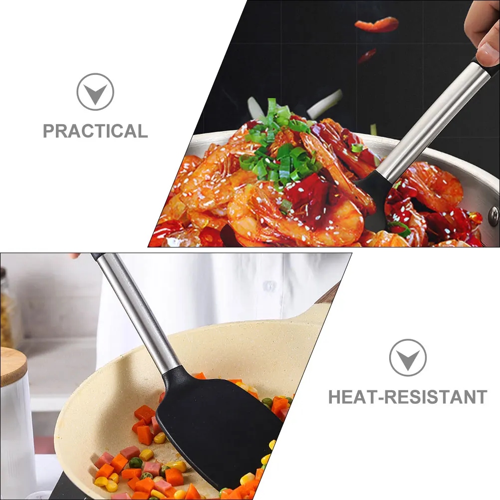 

4 Piece Kitchenware Spatula Set Nonstick Slotted Spoon Cooking Utensils Stainless Steel Silicone Heat Resistant Dishwasher Safe