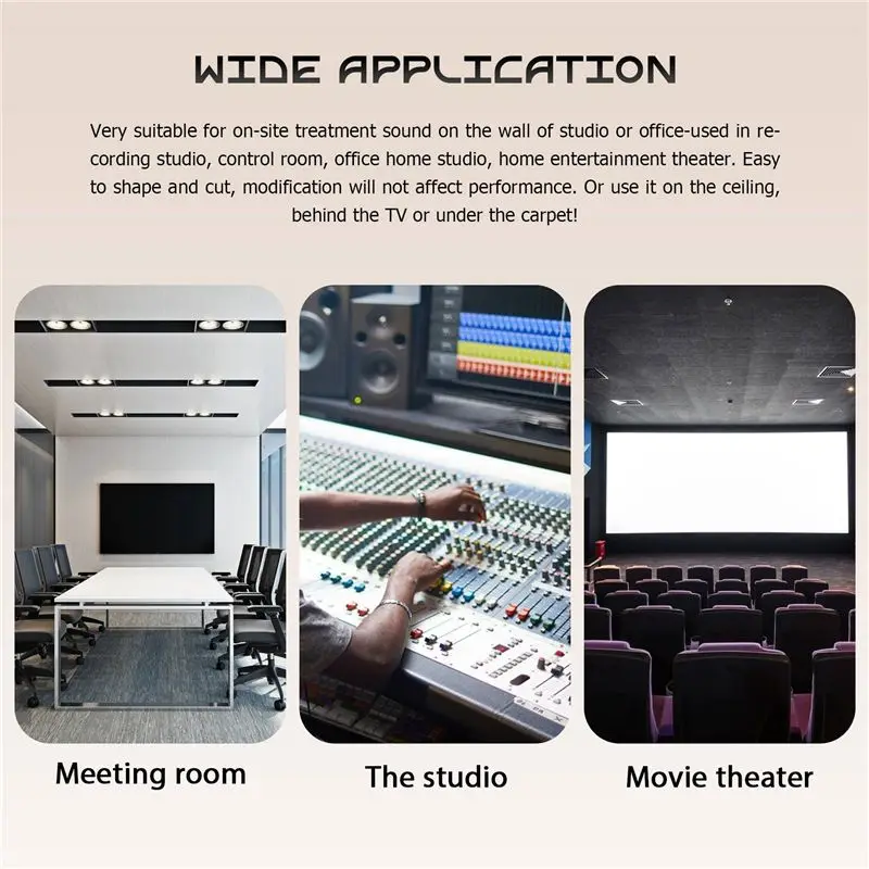 ABFU-12 Pcs Sound-Absorbing Panels Sound Insulation Pads,Echo Bass Isolation,Used For Wall Decoration And Acoustic Treatment