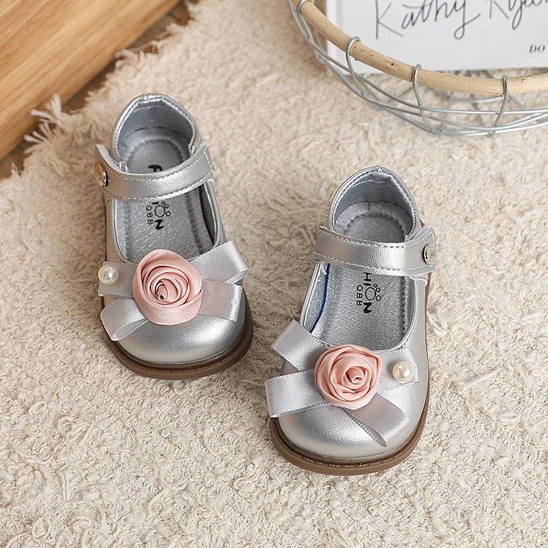 

Fashion New Baby Girls' Flat Shoes Spring Autumn Children's Leather Shoe Sweet Elegant Princess Kids Party Soft Bottom
