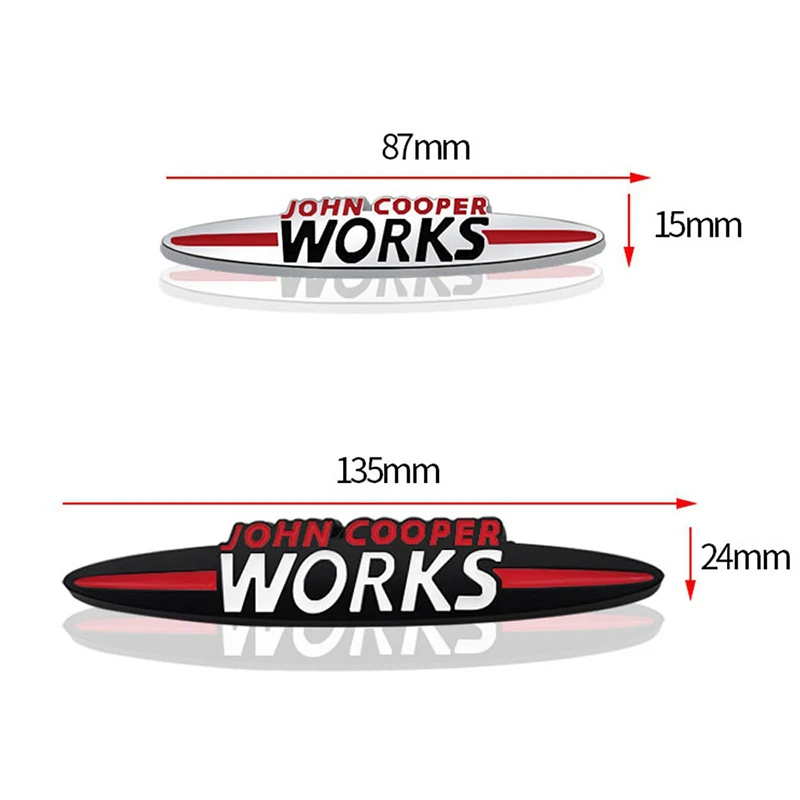 3d Metal John Cooper Works Embelm for R53 R56 R52 R55 F57 F56 JCW Car Sticker Front Grill Rear Trunk Badge Accessories