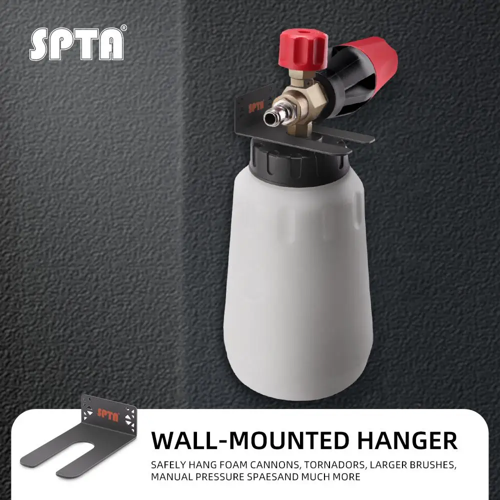 SPTA Metal Black Wall Mount Hanger for Hanging Foam Cannons Snow Master and Other Bottles