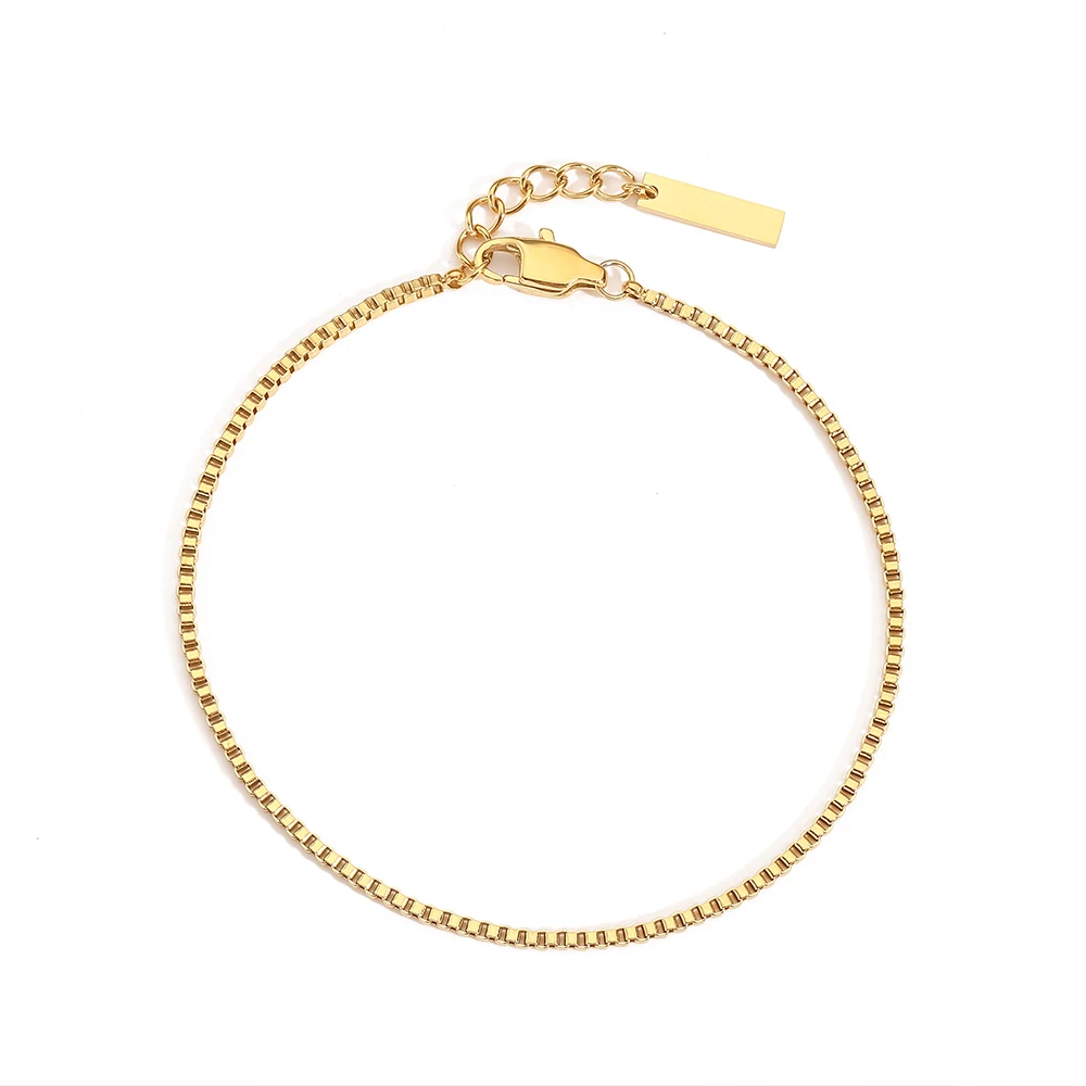 eManco Men\'s Personalized creative Fashion box chain Bracelet European and American punk Jewelry Wholesale  colorless direct