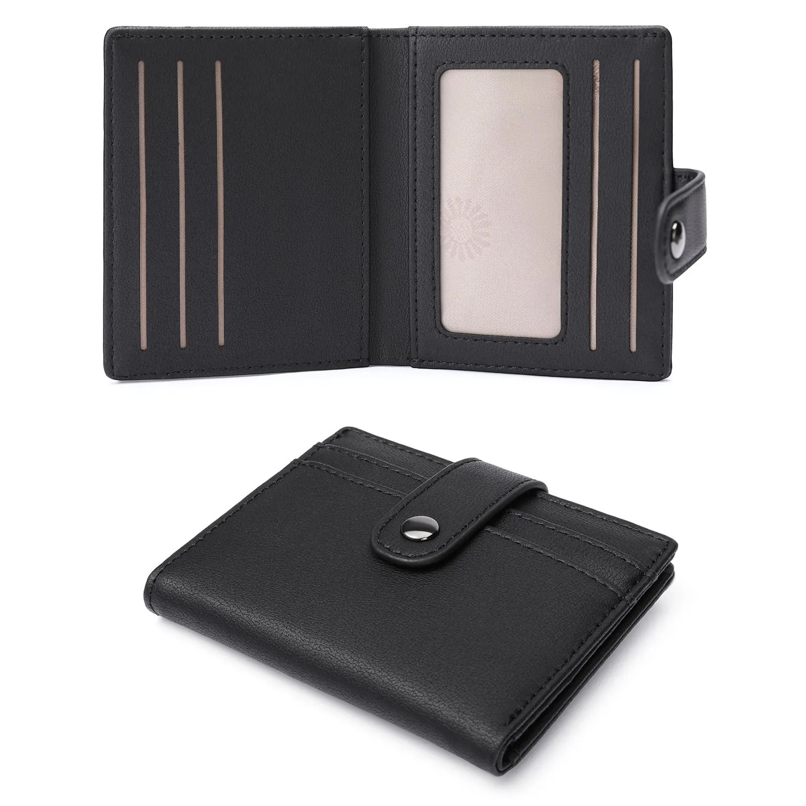 

Women PU Leather Wallet Clutch Black Wallets Girls Cheap Product Handbag Microfiber Wallets For Lady Anti-Magnetic Short Purses