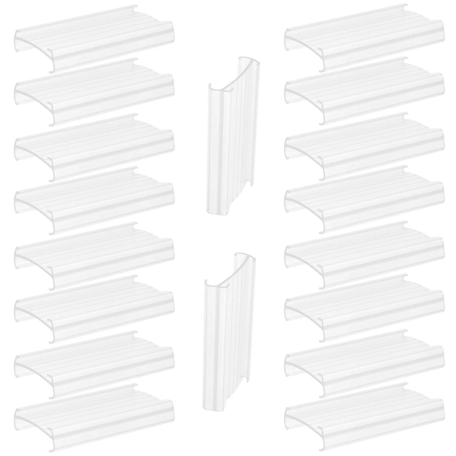 20Pcs Transparent Shelf Label Holders Clear Plastic Price Tag Holders for Grocery Store Retail Shelves Supermarket Sign Display