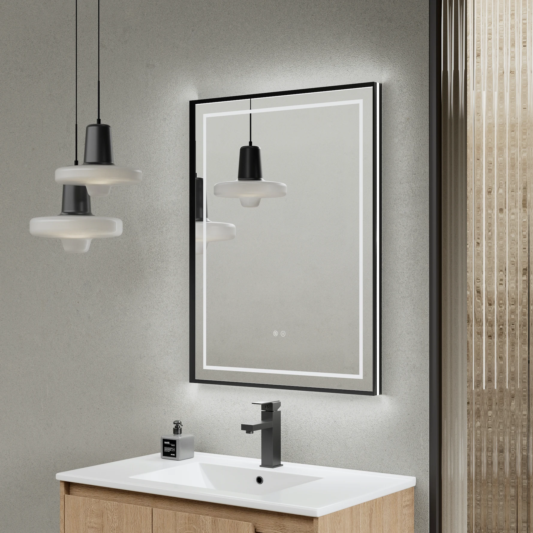 Multifunctional Luxurious Customizable Touch Screen Waterproof Bluetooth Voice Function Intelligent LED Bathroom Mirror