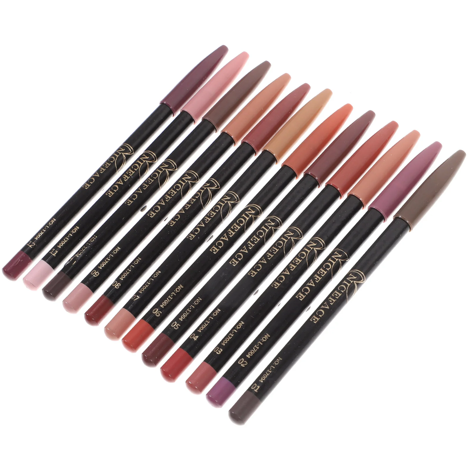 12 Stuks Lip Potlood Natuurlijke Voering Kleurpotloden Lippenstift Bruine Eyeliner Make-Up Vulling