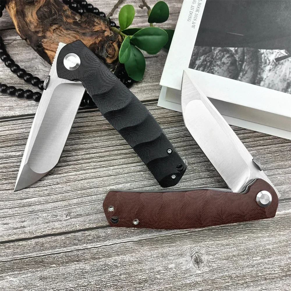 Hunting Pocket Folding Knife D2 Steel Blade G10 Steel Handle Ball Bearing Quick Release EDC Knife Survival Tactical Rescue Knife