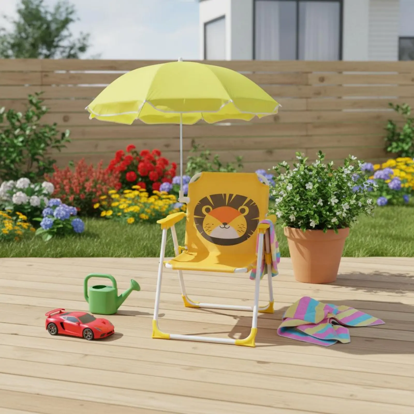 Children Outdoor Seat Portable Chair With Umbrella For Kids Beach Chair With Sun Shade Water Resistant Folding Chair image 2