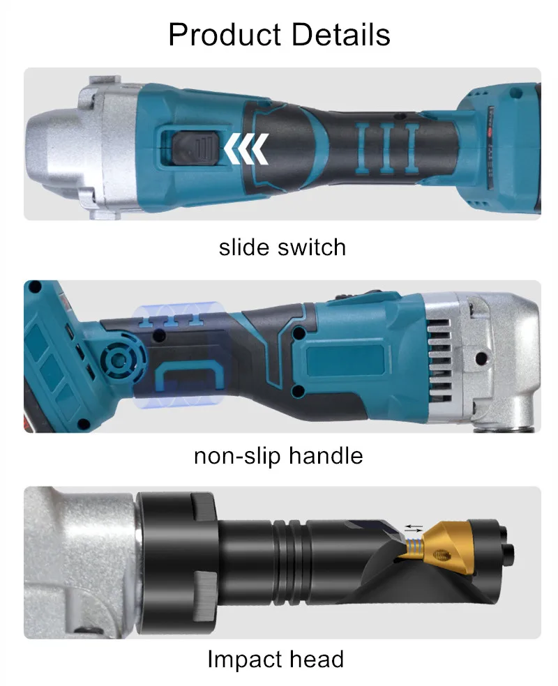 Imagem -04 - Cordless Electric Impact Scissors Ferramenta de Corte Motor Brushless Portátil Recarregável Metal Aço Inoxidável Cortador de Cisalhamento