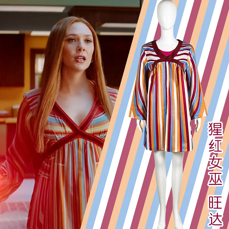 

Wanda And Vision Cosplay Costume Scarlet Witch Wanda Pregnant Woman Outfit Complete Cosplay Clothes