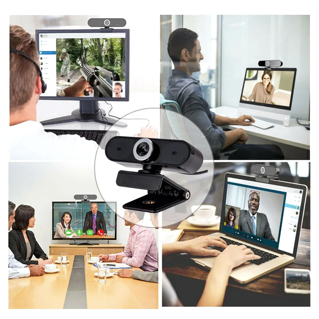 

USB 360 Degree Rotating Webcam Built-in Microphone Computer Laptop HD Swivel Clip-on Camera