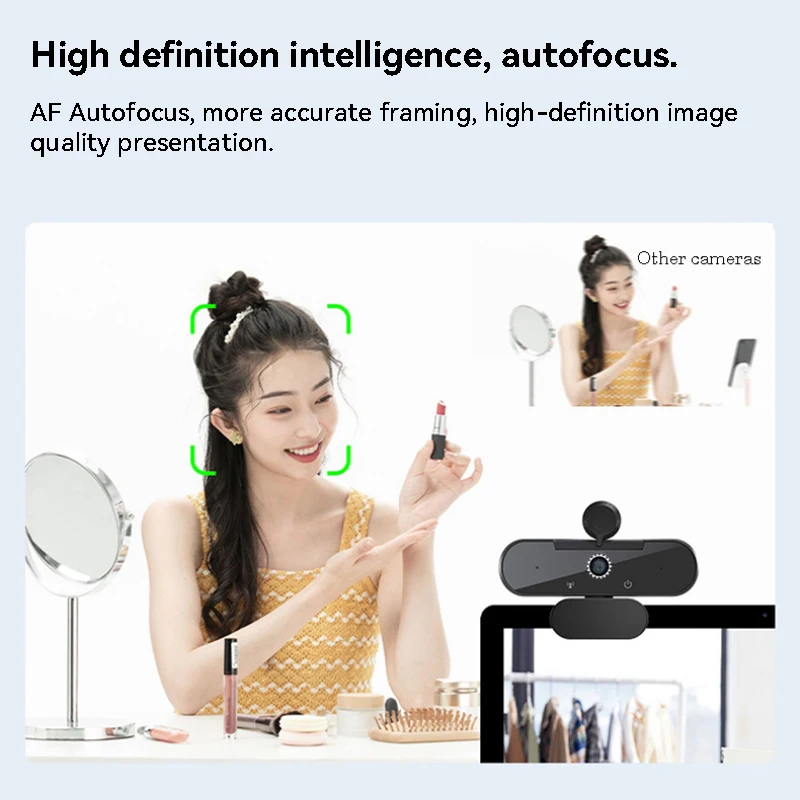 

Веб-камера HD 2K с автофокусом Компьютерная камера с микрофоном для потоковой передачи в реальном времени USB Plug and Play 5MP Веб-камера ПК Ноутбук для видео