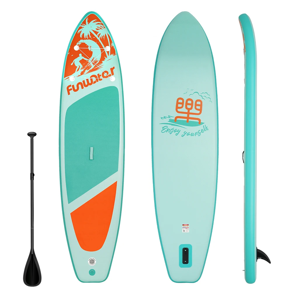 Funwater Premium aufblasbares SUP-Board für Erwachsene und Jugendliche mit verstellbarem Paddel, Finne, Sicherheitsleine, Hochdruck-Handpumpe, Rucksack zum Tragen, stabil, langlebig, leicht, tragbar. – Detail 1