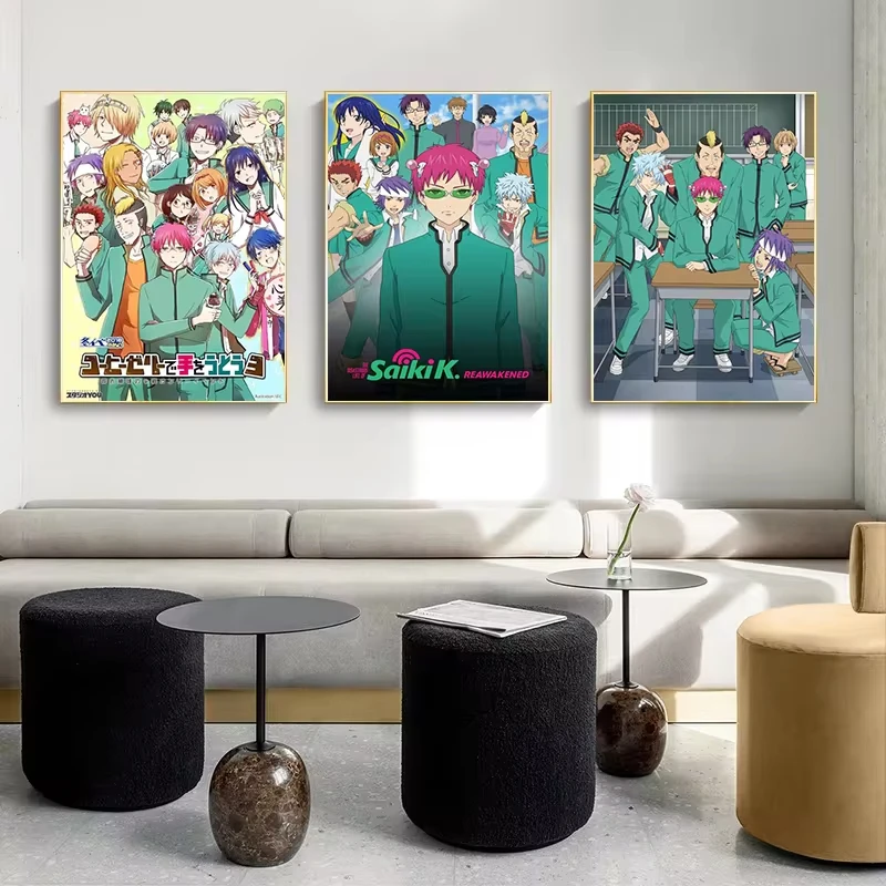 Saiki K Poster Saiki K Disasterus Life Saiki Kusuo Japanese Anime Wall Art Picture Posters Decoration Canvas Painting Home Decor