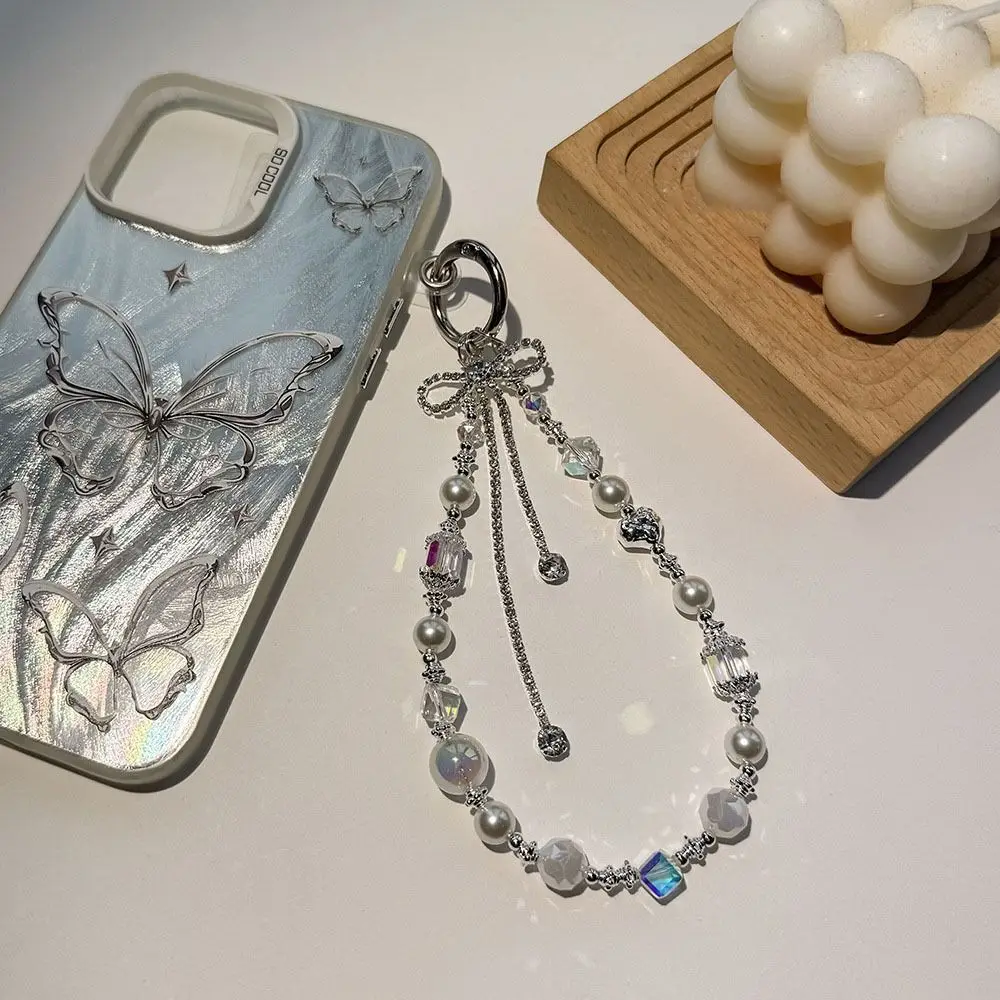 

Tassel Bowknot Phone Chain Heart Beaded Mobile Phone Lanyard Bag Charms Anti-lost Girls Phone Pendant Christmas Gifts