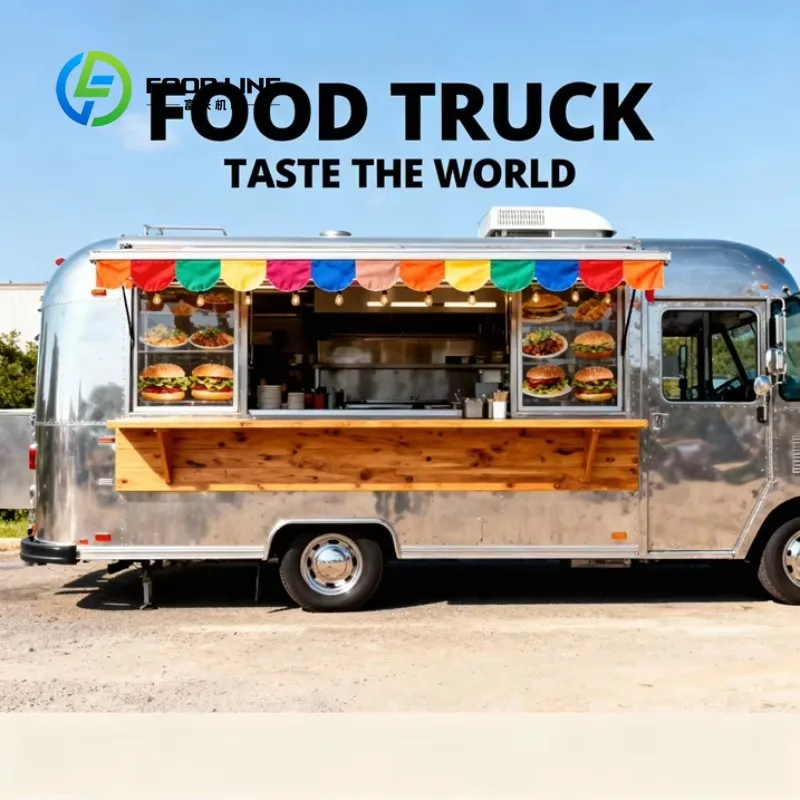 Customized Convenient Small Round Mobile Catering Trailer - Full Kitchen Street Breakfast Food Cart Truck