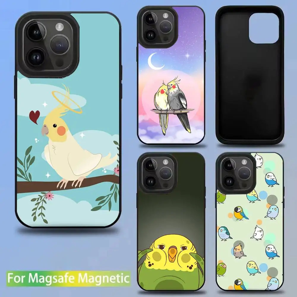 

Chubby Cockatiel Parrot Bird Phone Case For iPhone 16,15,14,13,12,11,Pro,Max,Plus,Mini,SE New Magsafe Magnetic Wireless Charging