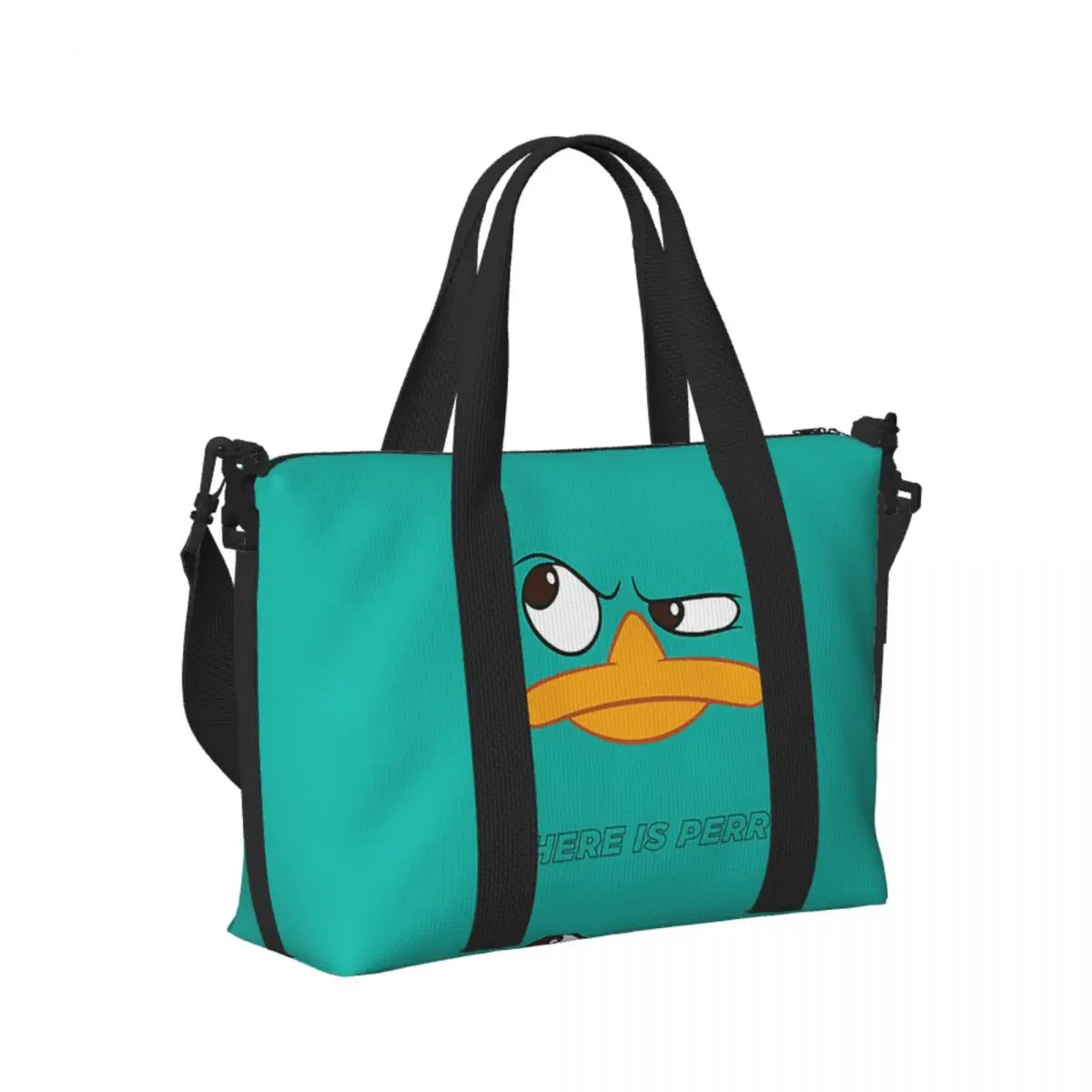 

Perry The Platypus Пляжная дорожная сумка Большая вместительная сумка-тоут для тренажерного зала Йога Женская дорожная сумка для покупок