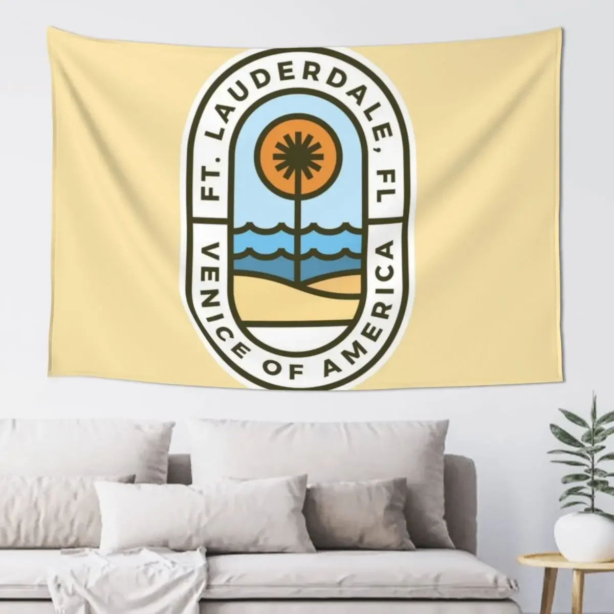 Fort Lauderdale Florida Badge Tapestry Cute Room Decor House Decorations Tapestry