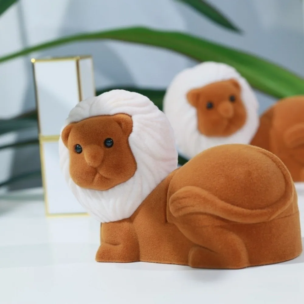 Storage Lion Animal Flocked Jewelry Box Crocodile Creative Puppy Ring Box Multi-function Koala Necklace Organizer Propose