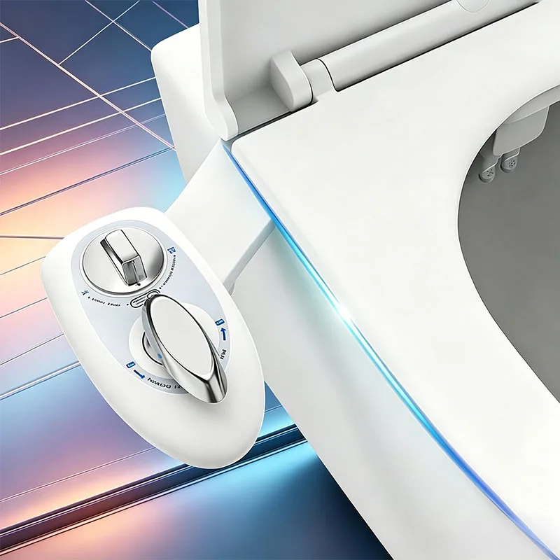 Adjustable Water Pressure Cold Water Dual Nozzle No Electric Smart Bidet Bathroom Removable Ultra-Slim Small Size Feminine Wash