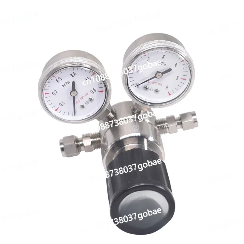 Low Pressure Gas Regulatorstainless Steel Helium He Pressure Reducing Valve with Gauge Air Pressure Regulators