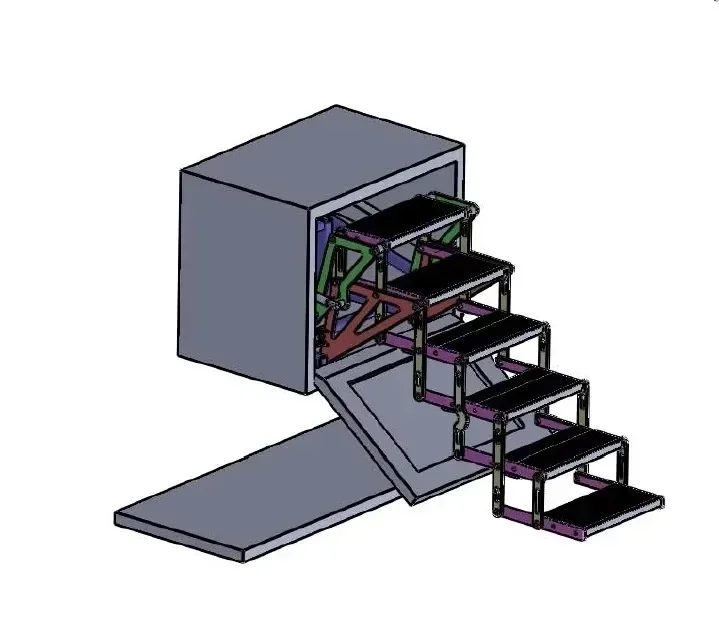 ES-F-6 Multiple Electric Folding Step Folding Ladder for Camper