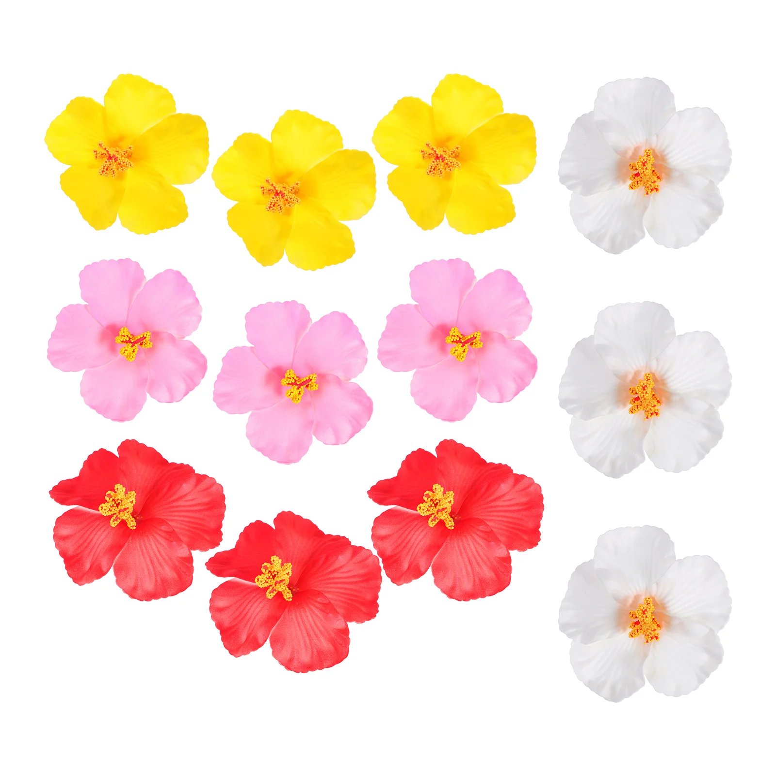 

12Pcs Hawaiian Hibiscus Flowers Artificial Faux Tropical Party Floral Arrangement DIY Wedding Table Decoration Luau Summer