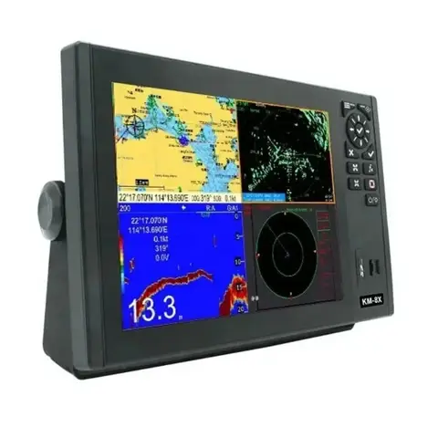 12 İnç KM-12X Deniz GPS Harita Çizici Sınıf B AIS Vericisi Balık Bulucu ve Radar Fonksiyonlu 5'i 1 Arada Tekneler için Navigasyon Sistemi