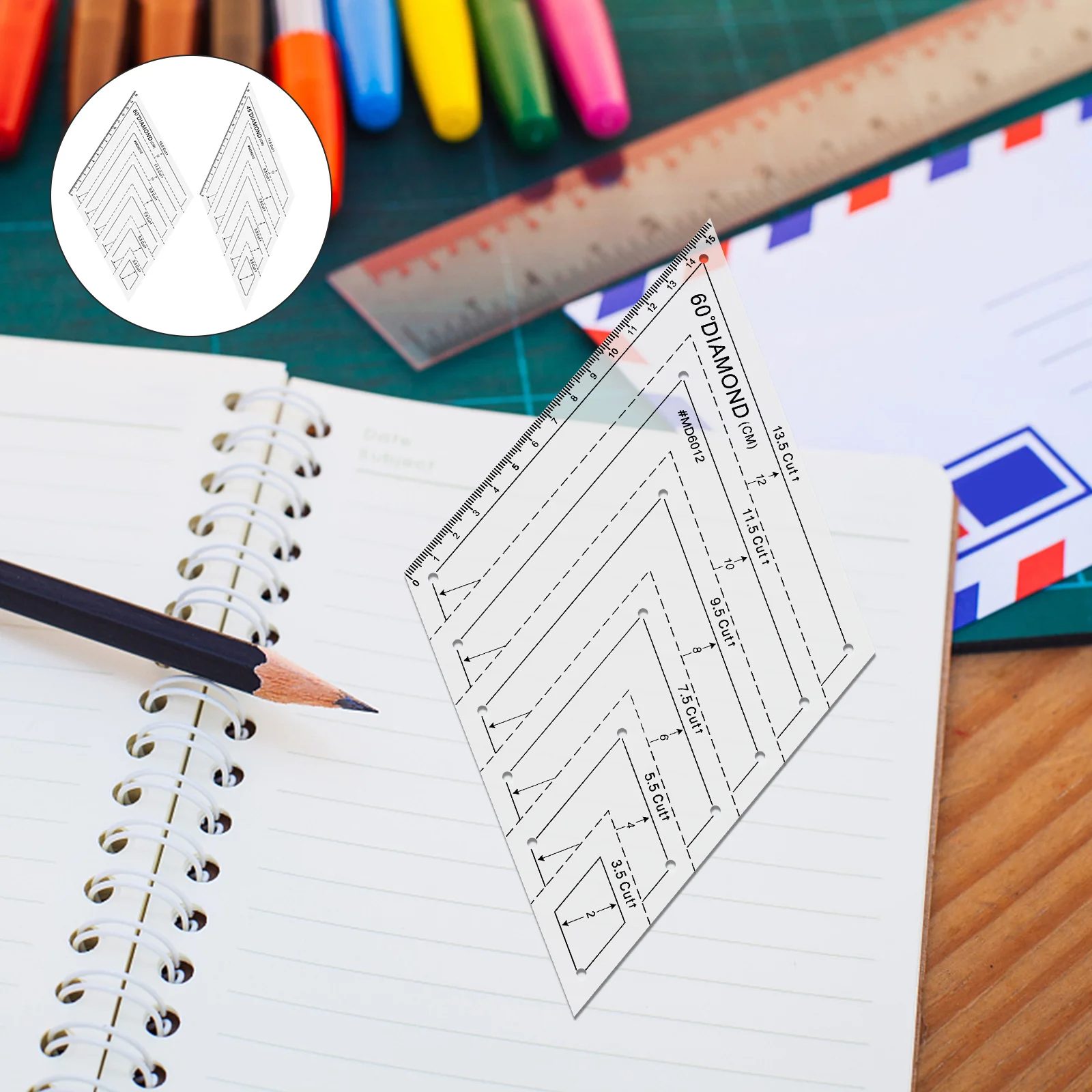 2 قطعة مسطرة قياس بلاستيكية قوية مريحة وموثوقة للترقيع والحرف اليدوية القماشية بدقة ممتازة #3