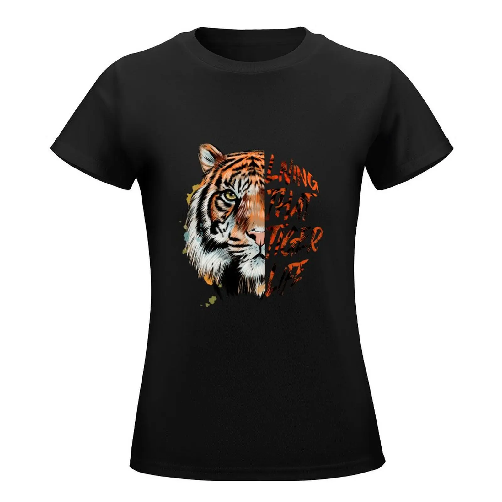 Vintage Tiger Animal Retro Tigers Lover T-Shirt sports fans funnys T-shirts for Women