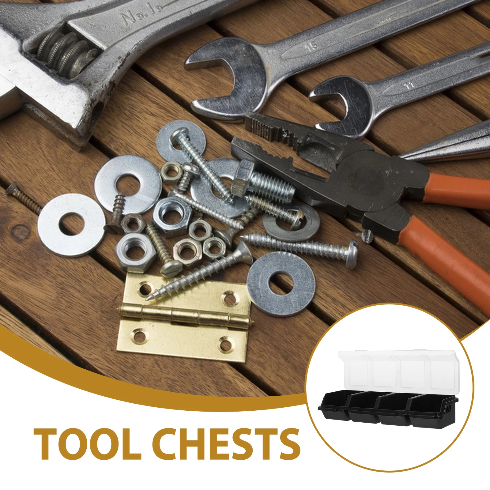 2pcs Screw Box Multi Compartments Slanted Cover Transparent Hardware Storage Box Storage Tool Hardware Organizer