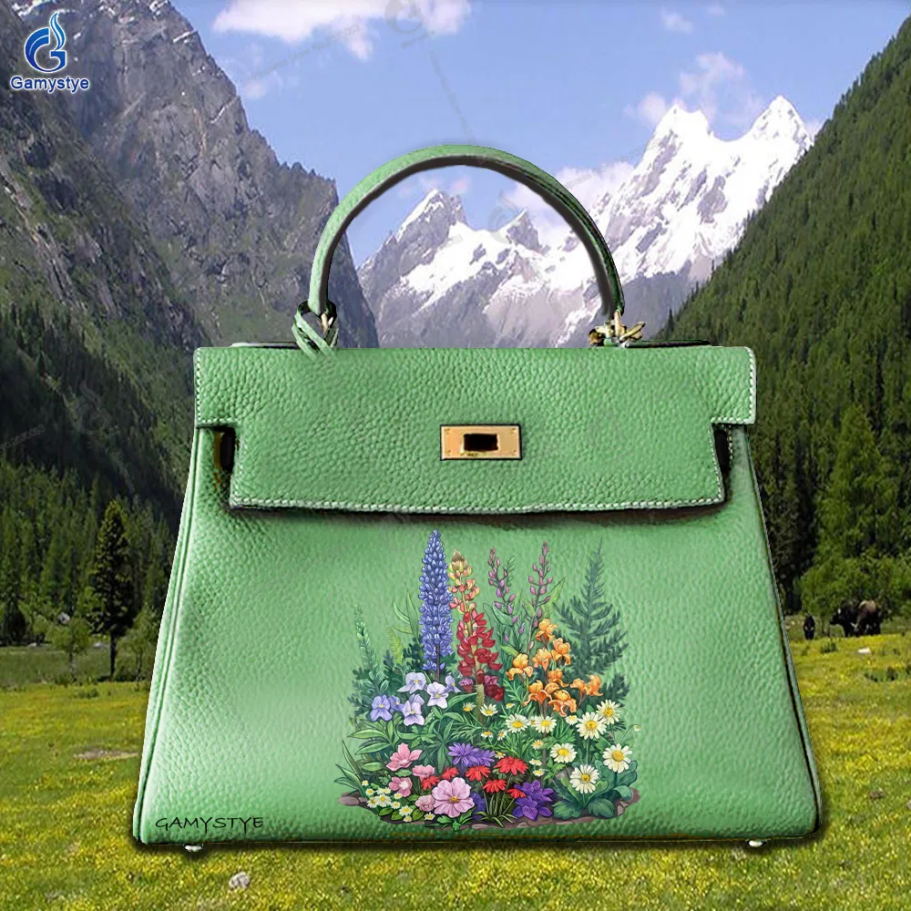 

Personalizar Bolso Art Printed Bags Classic floral patterns Top Layer Cowhide Leather Women'S Fashion Bags Luxury Designer Brand