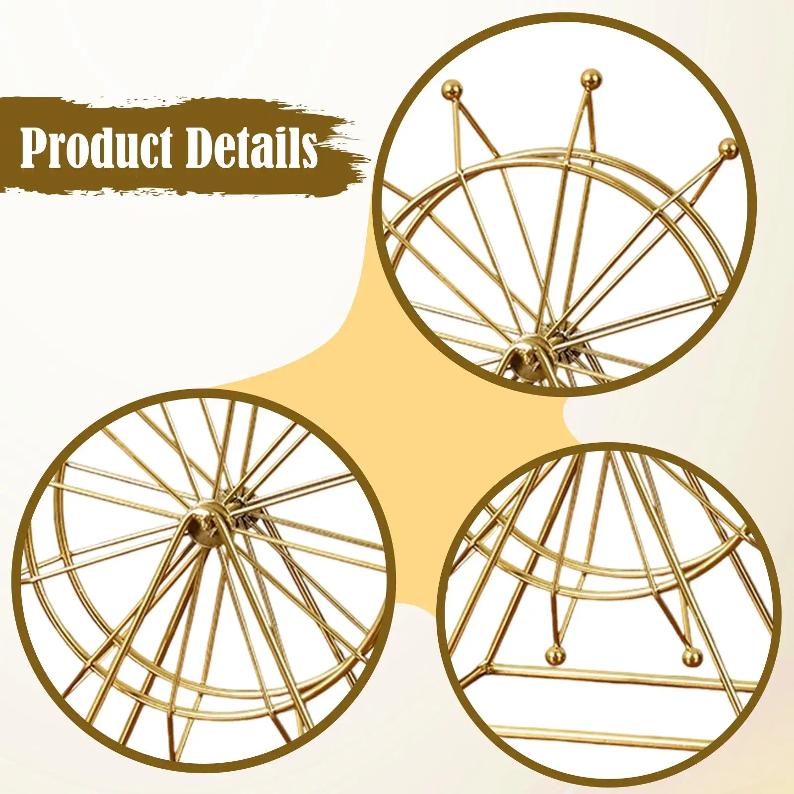 Creative Ferris Wheel Model Metal Art Decor Modern Accent Ornament for Entryway Office Luxury House