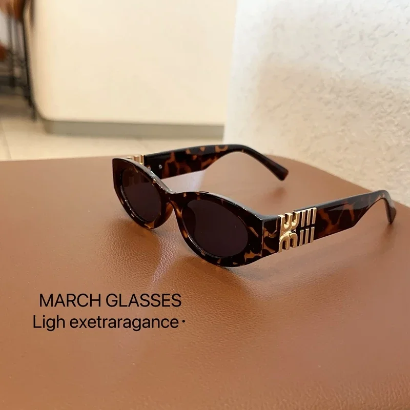 Retro Oval Tortoise Shell Sunglasses Gold Accent Small Frame Shades  Fashion Eyewear for Women Gafas De Sol Luxury Sun Glasses